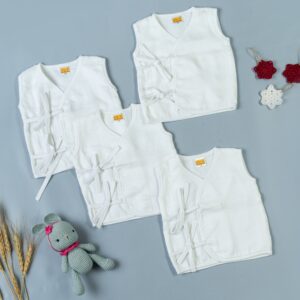 Double Muslin Organic Cotton summer Sleeveless Tops for Newborn Baby from Litle Sudhams